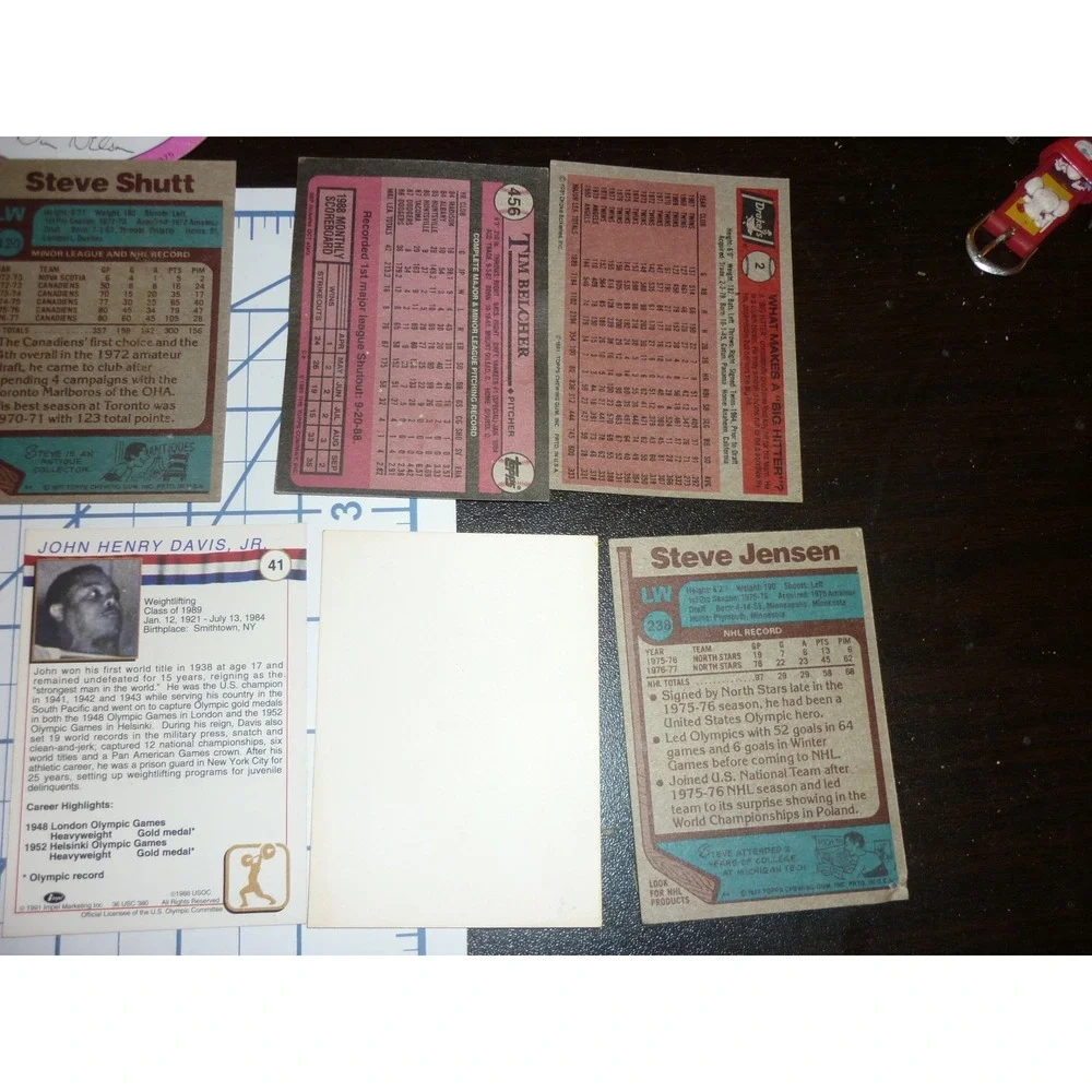 Vintage Sports Card Lot 1989 Gary Sheffield  Farrah Fawcett HOF Hockey Babe Ruth